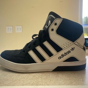 Adidas Black and White High-Top Sneakers